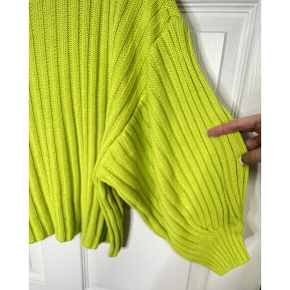 Cotton Candy LA Cropped Neon Green Knit Sweater M / L 80s 90s Y2K - Picture 4 of 7
